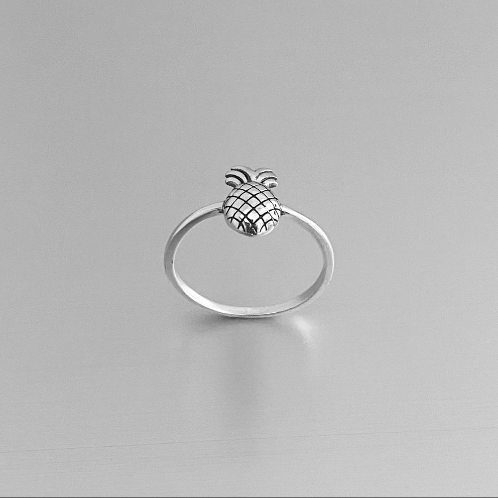 Sterling Silver Small Pineapple Ring, Tree Ring, … - image 7